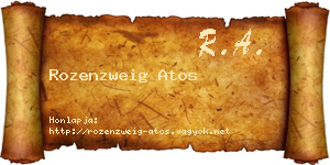 Rozenzweig Atos névjegykártya